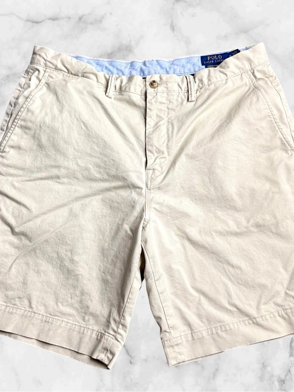 Polo Ralph Lauren Chino Shorts Mens 35 Stretch Classic Fit Beige 9” Inseam 36W